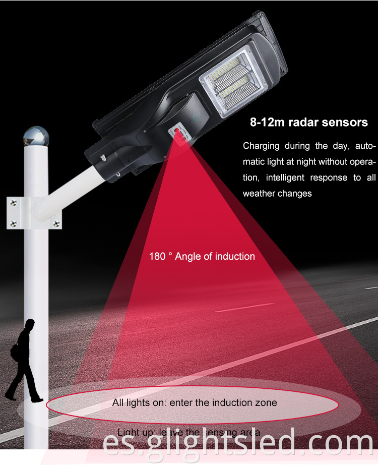 Precio de fábrica Aluminio IP65 impermeable al aire libre 40 80 vatios Integrados todo en una luz solar